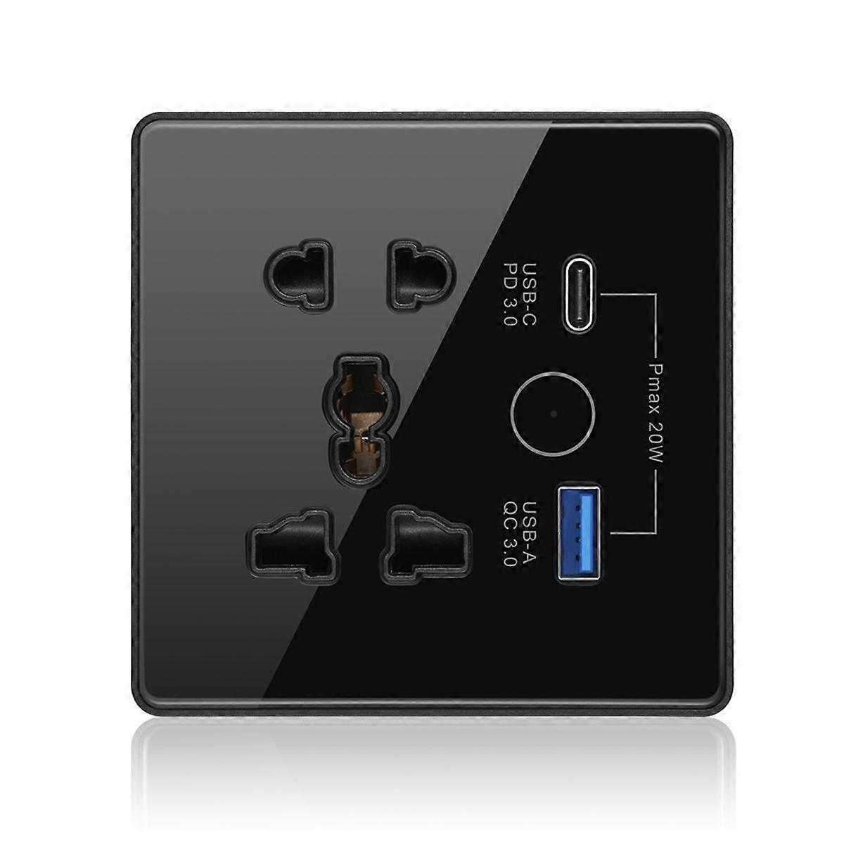 Tuya Smart Socket with TypeC+USB Fast Charging Remote Timing Socket WiFi Smart British Standard 86-
