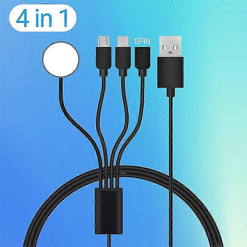 4 In 1 Type-c Charging Cable Data Cord Tpe High Strength Charger Wire One Drag Four Data Cable