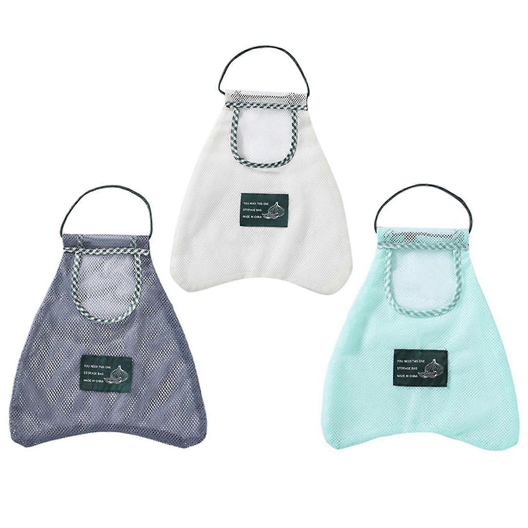 3 Pcs Foldable Hanging Storage Pocket Breathable Reusable Bag