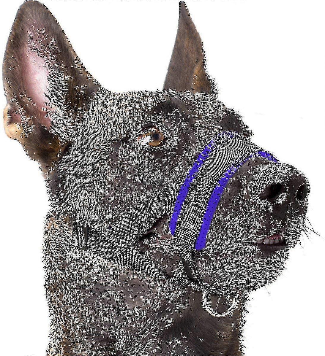 Dog Muzzle Nylon Soft Padding, Adjustable Loop, Black-size,colorxxlblue