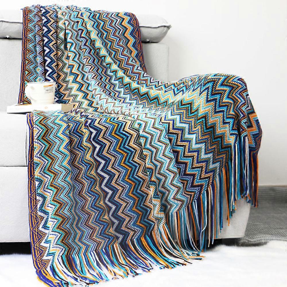 Sofa Blanket Knitted Blanket Super Soft Fringed Blanket