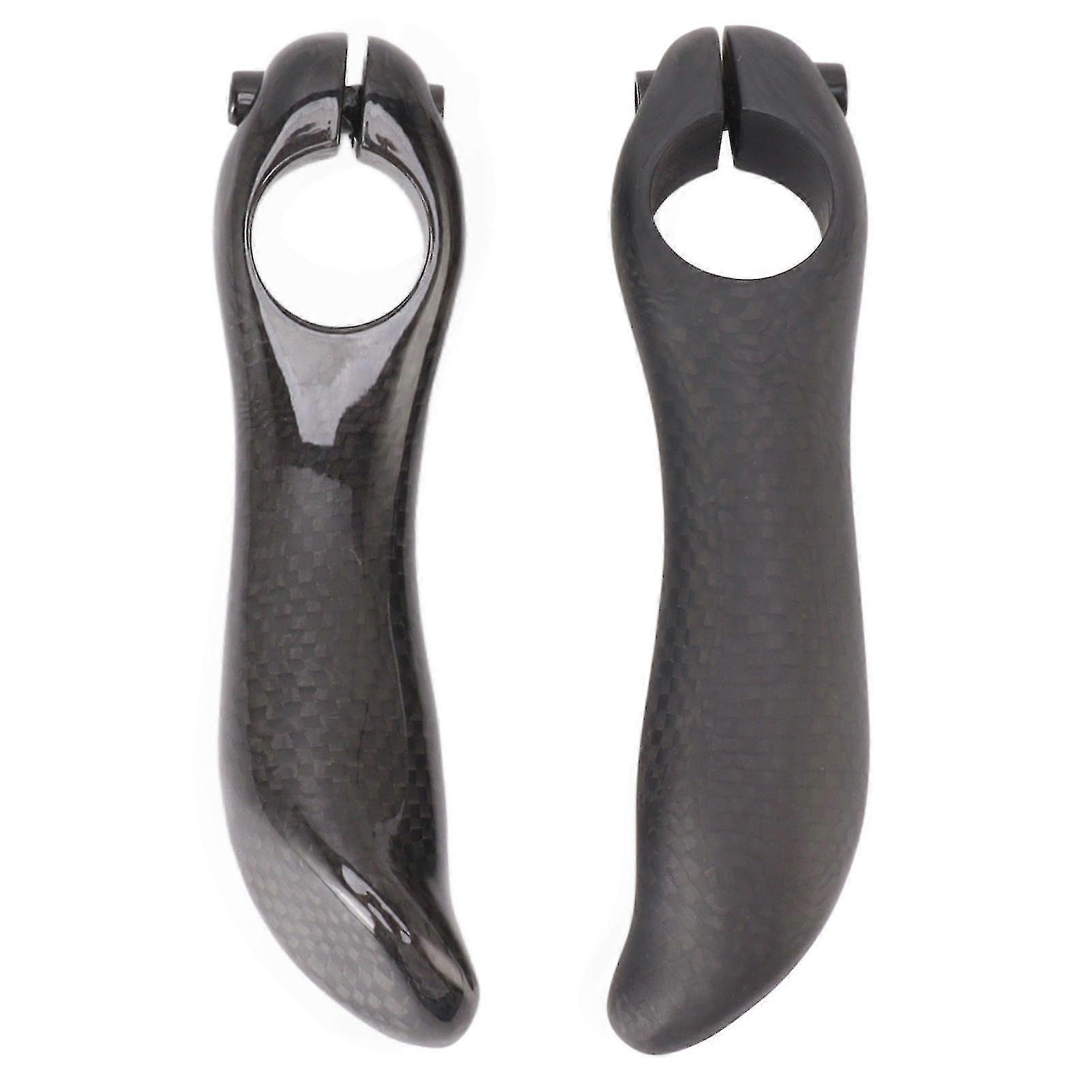 Carbon Fiber Glossy Bike Bar End Handlebar - 1 Pair, Comfortable And Ergonomic Auxiliary Handlebar For Reduced Fatigue