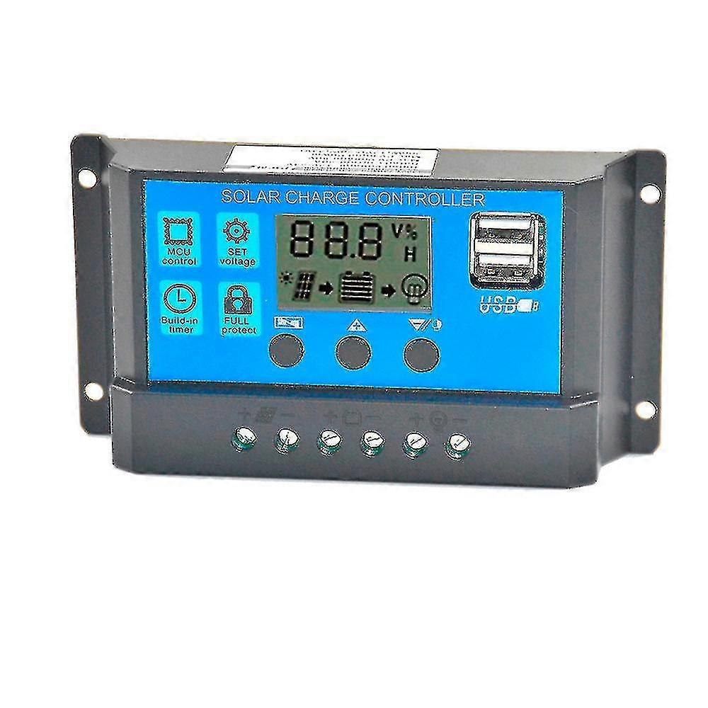 Solar Panel Regulator Charge Controller Usb 60a 12v-24v With Dual Usb Charger