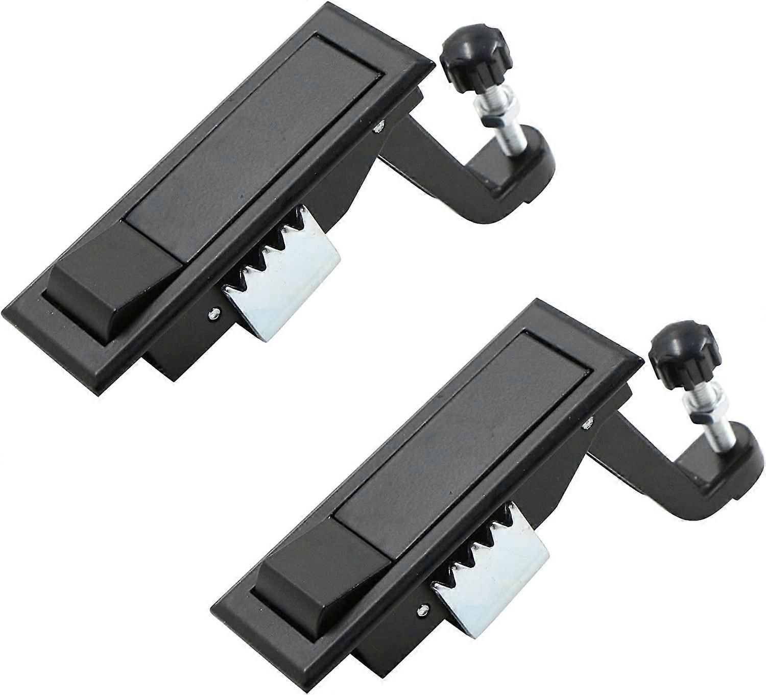 2Pcs Cabinet Door Lock Push Button-Handle Cabinet Lockable,Black