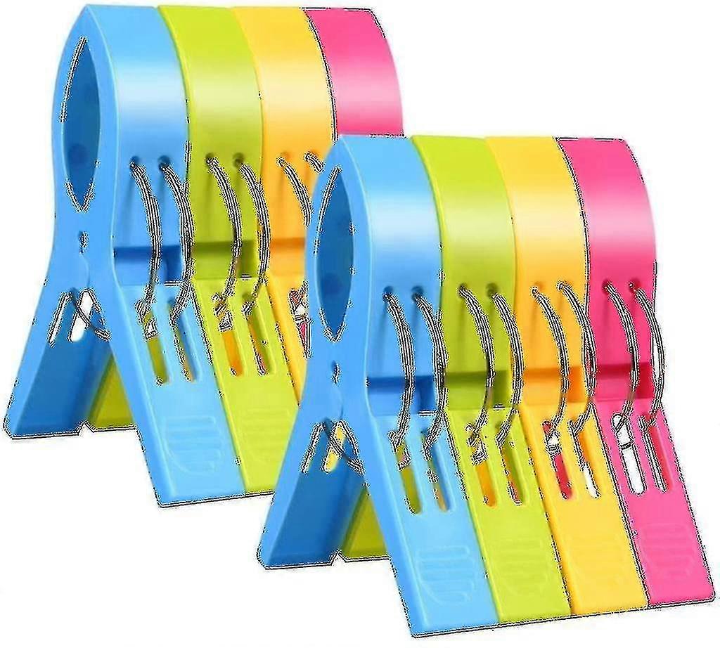 8 Giant Clothes Pegs, Beach Towel Clips, Strong Towel Clips, Windproof Clips On Beach