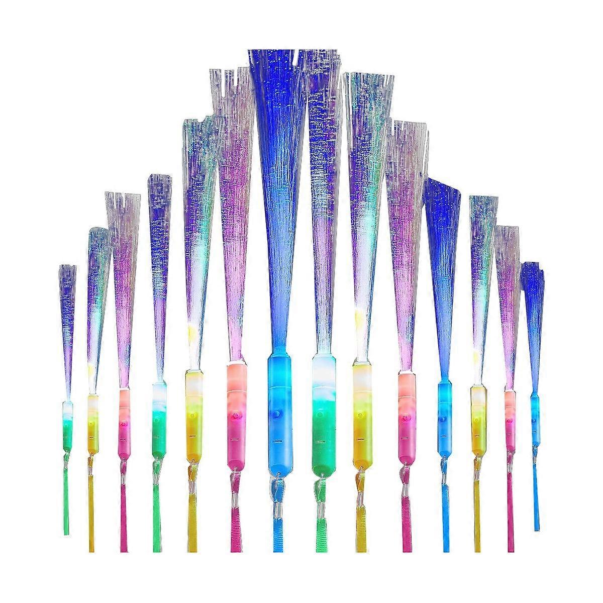 60 PCS Fiber Optic Wands Glow Wands LED Flashing Sticks for Kids Birthday Party Wedding Halloween C