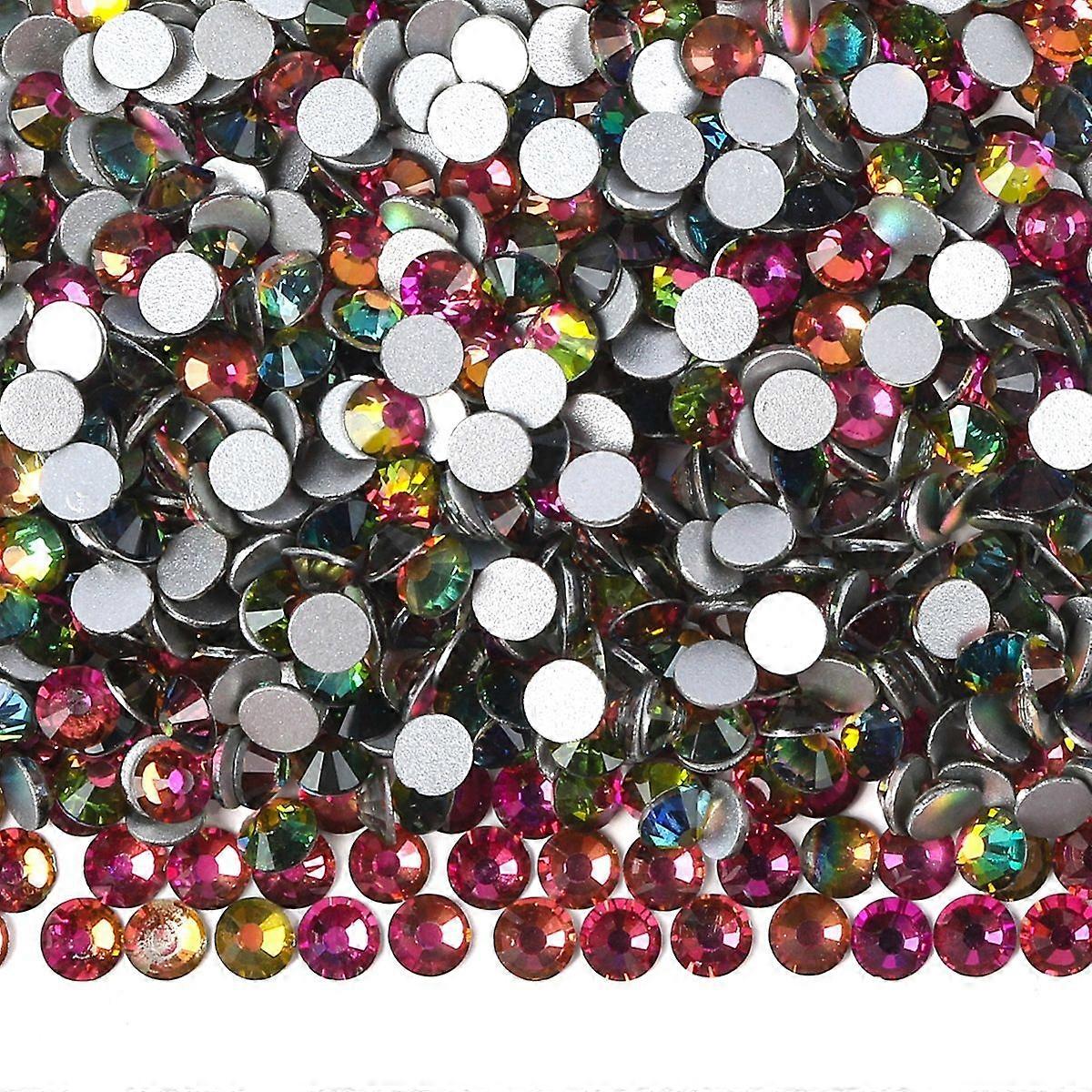 Hotfix Rhinestones Bulk Crystal Round Gems, Colorful (1.5-6mm)1440pcs/288pcs for Nail Art Crafts Clothes DIY Decoration