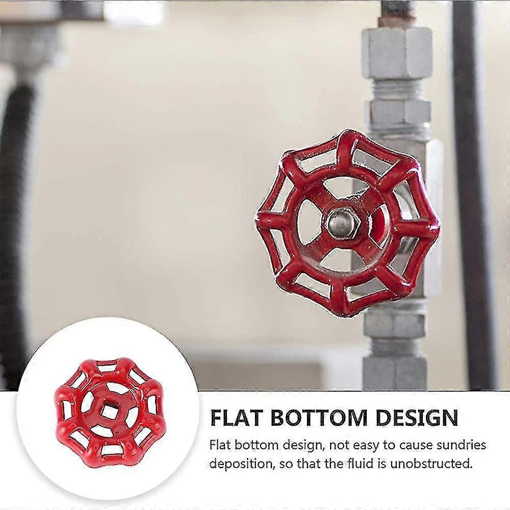 Cast Iron Outside Faucet Round Wheel Handle Hose Bib Handle Water Spigot Handle Square size: 7x7mm; outer diameter: 64mm Red