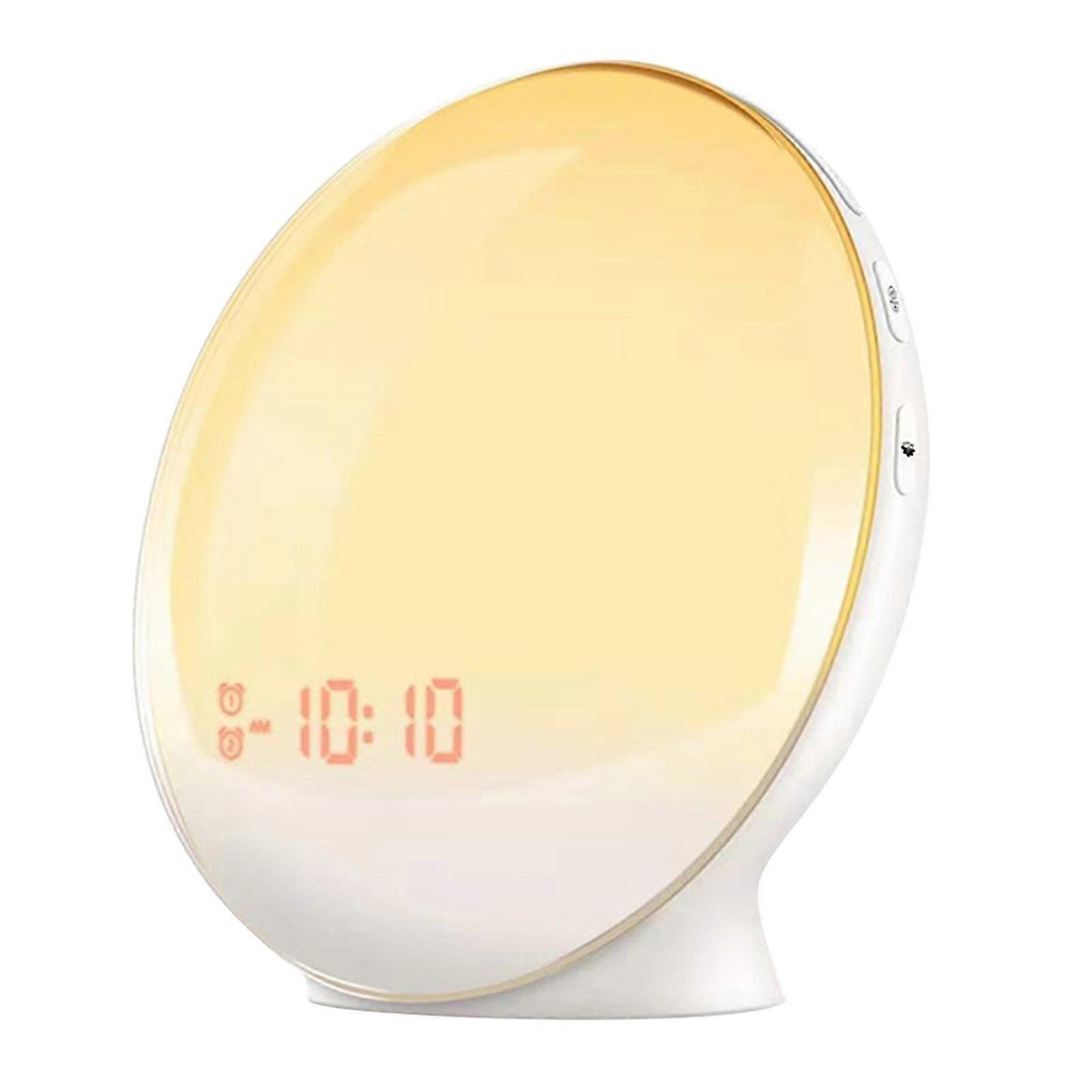 Led Light Väckarklocka Soluppgång Simulering Sömnhjälp med Fm Radio Snooze Klocka för sovrum