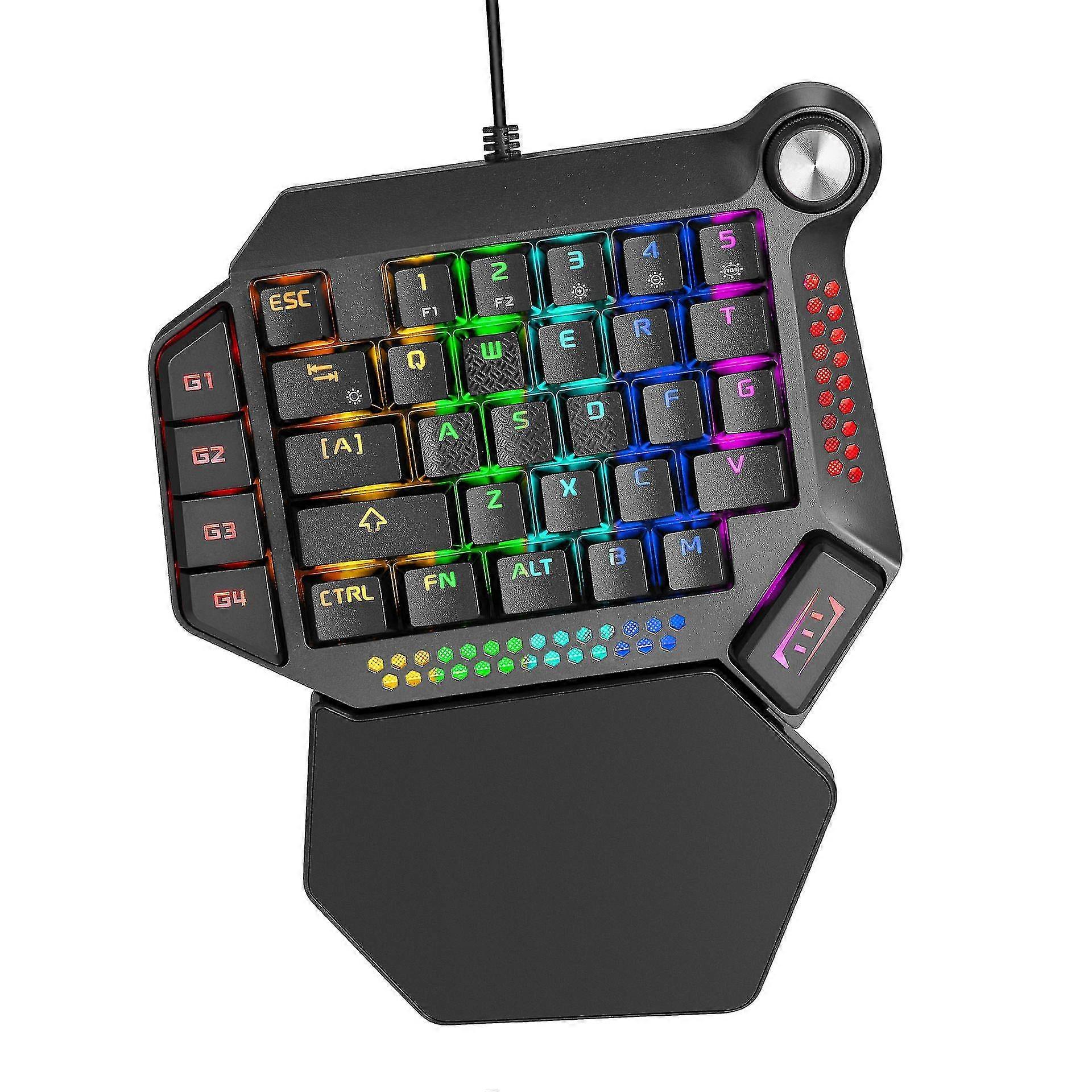 シングルハンドゲームキーボードRGBルミナスバックライトWindows PCゲーマー用