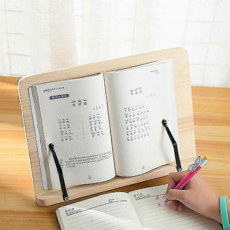 Bamboo Book Stand, Adjustable Cookbook Holder Reading Desk Portable Bookstand For Music Books, Textbook, Tablet