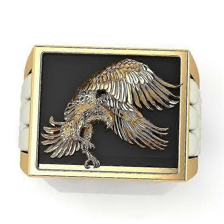 Creative Golden Eagle Spread Wings Two Tone Ring - Punk Gold Eagle Spread Wings Two Tone Ring