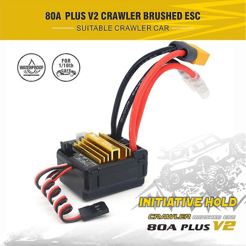 Electronic Speed Controller ROCKET 80A PLUS V2 ESC For 1 / 10 RC Crawler Brushed Car Electronic Speed Controller