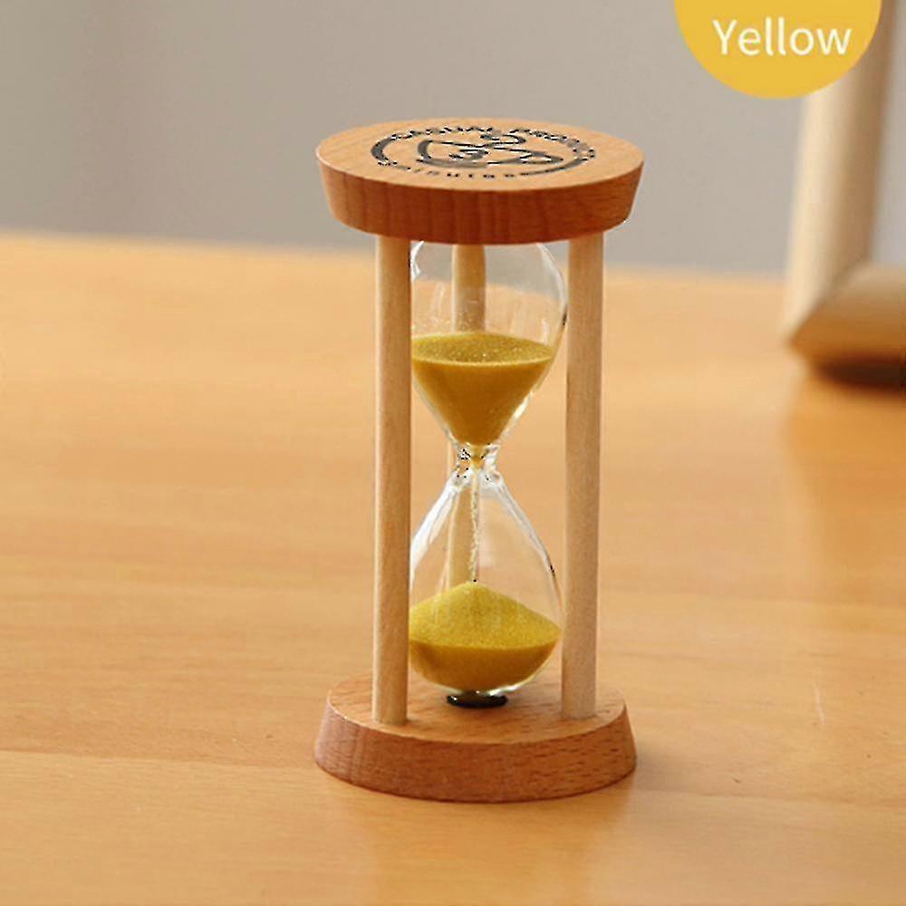 Timeglas Sand Timer 3 minutter Sand Ur Rundt Ur Glas Træ Timer