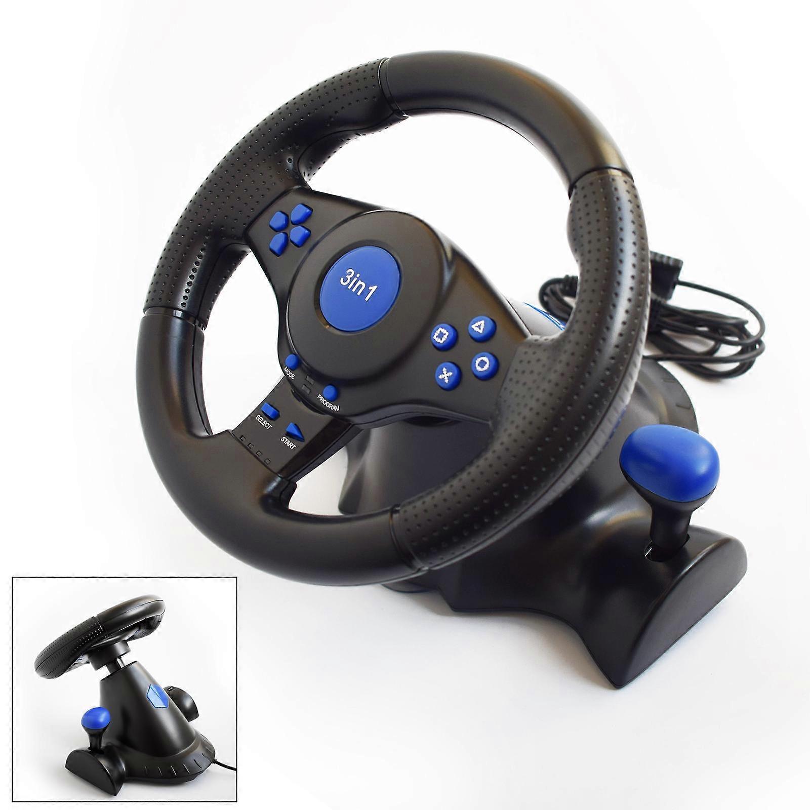 Gaming Wheel Controller Simulator for PS3 PC Game, with Accelerating And Braking Control for Realistic Driving Action