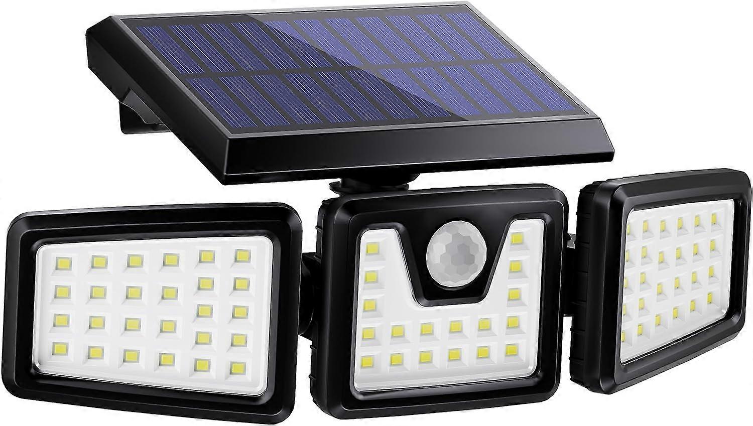 3-head solar floodlight with motion detector