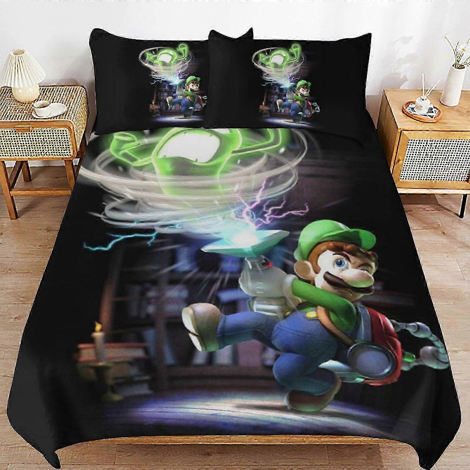 v724 ملاءات سرير لويجي مانشن أغطية أغطية ، طقم مفروشات 3 قطع مجموعة أغطية لحاف مزخرفة (1 غطاء لحاف و 2 غطاء وسادة) ملاءات سرير cc