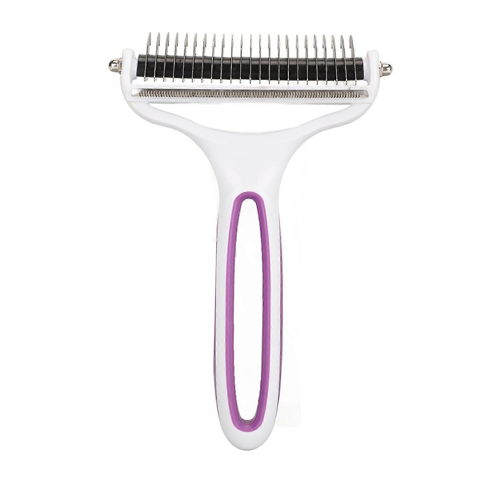 Pet Deshedding Brush 2 in 1 Deshedding Tool and Dematting Undercoat Rake Comb Removing Knots Pet Brush for Cats Dogs