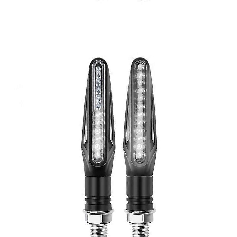 2PCS Universal Motorcycle LED Turn Signals Light Flowing Water Flashing Indicator Sequential Tail Running Lamp Blinker FlasherMotor Vehicle Lighting