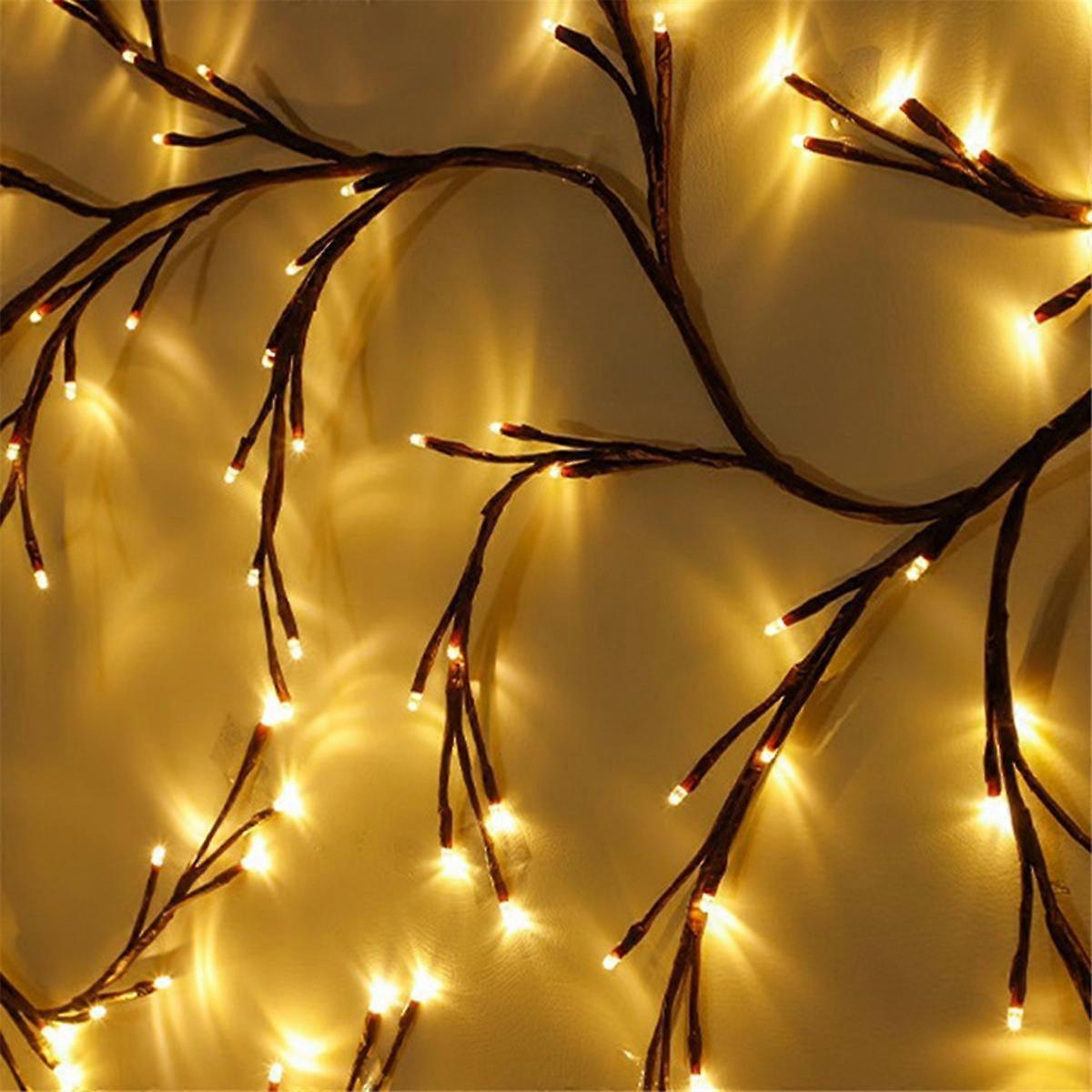 144 LED-Baumzweig-Rattan-Lichter Weidenrankenlichter warmweiß 8-Funktions-Modell EU-Stecker mit Fernbedienung