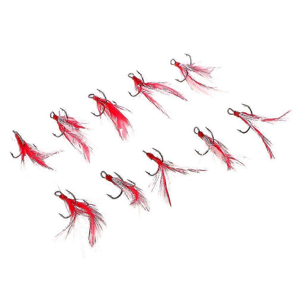1/2/3 10stk fiske diskantkroker i rustfritt stål med fjær 06