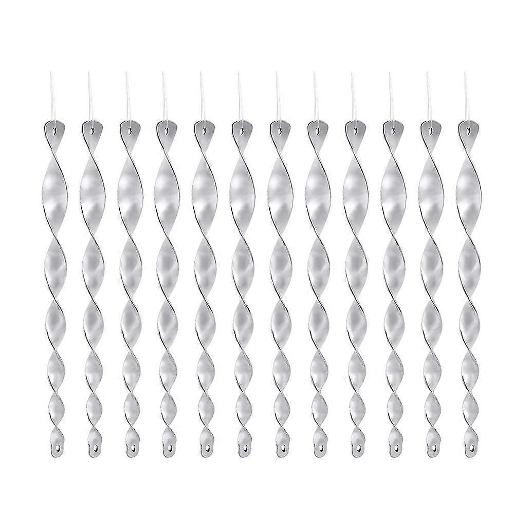 12pcs bird repellent, 30cm bird repellent bar, luminous 360 degree reflective spiral