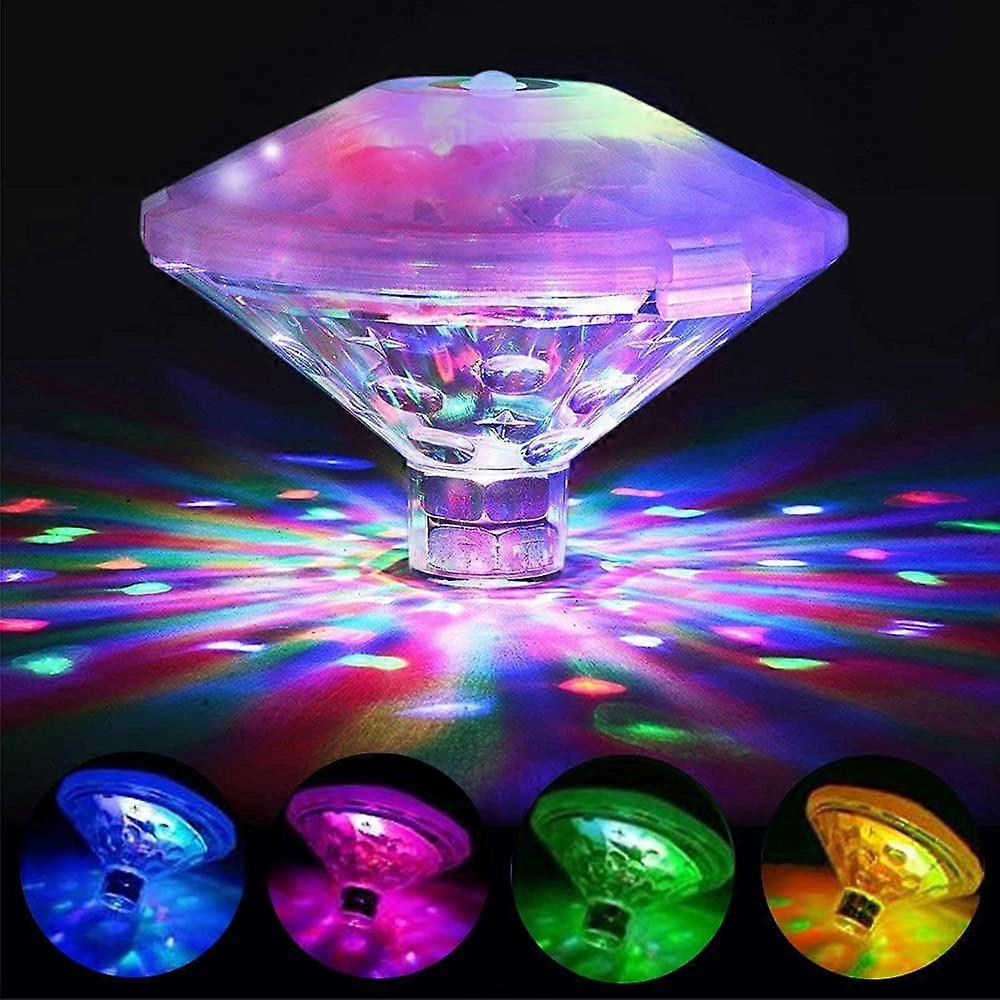 Farbschwimmendes Poollicht, Disco-Badlicht, IP68-Tauch-LED-Licht, LED-Unterwasserlicht mit 7 Modi (1 Stück)