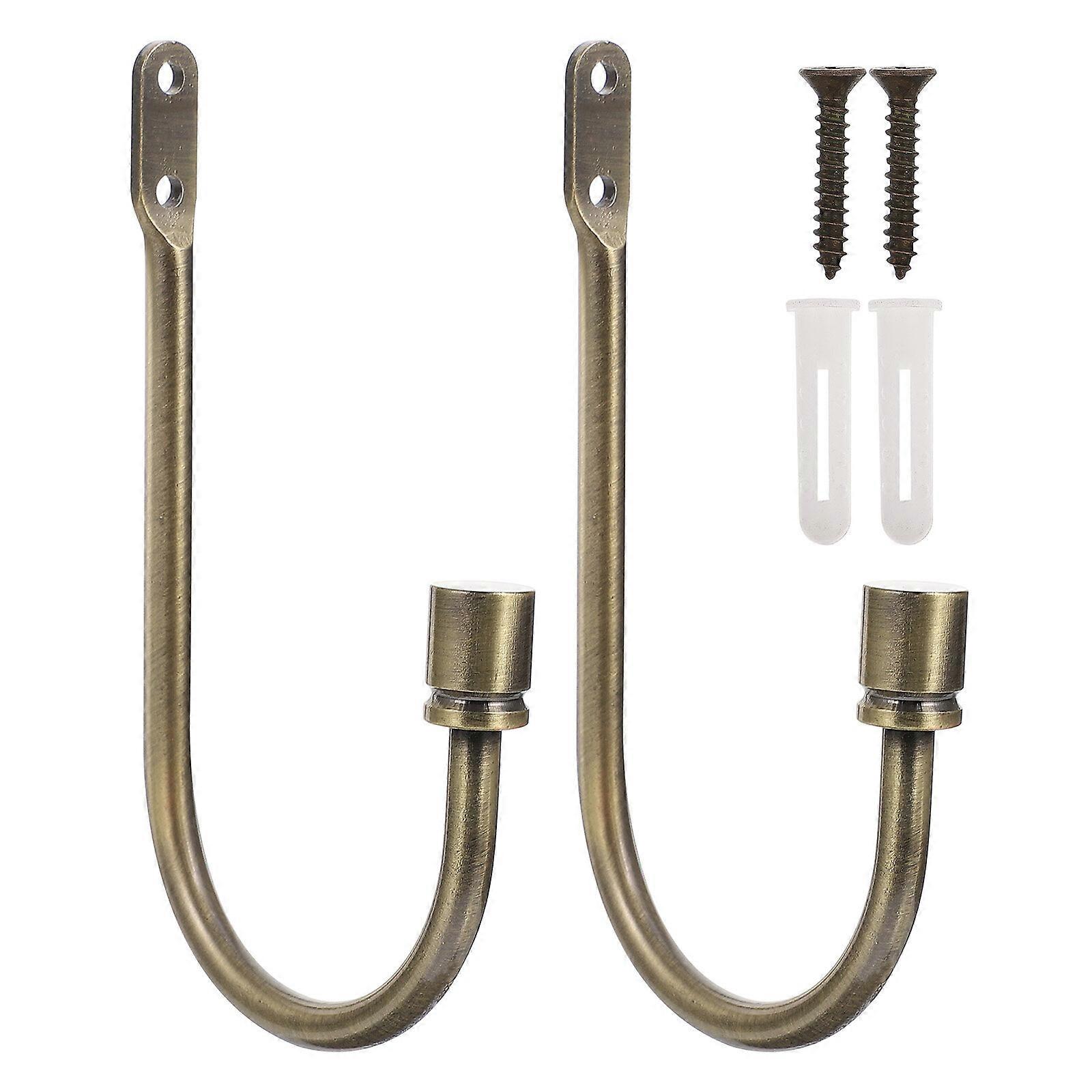 1 Pair Curtain Hold Backs U-Shaped Curtain Hooks Wall Mounted Drapery Tiebacks