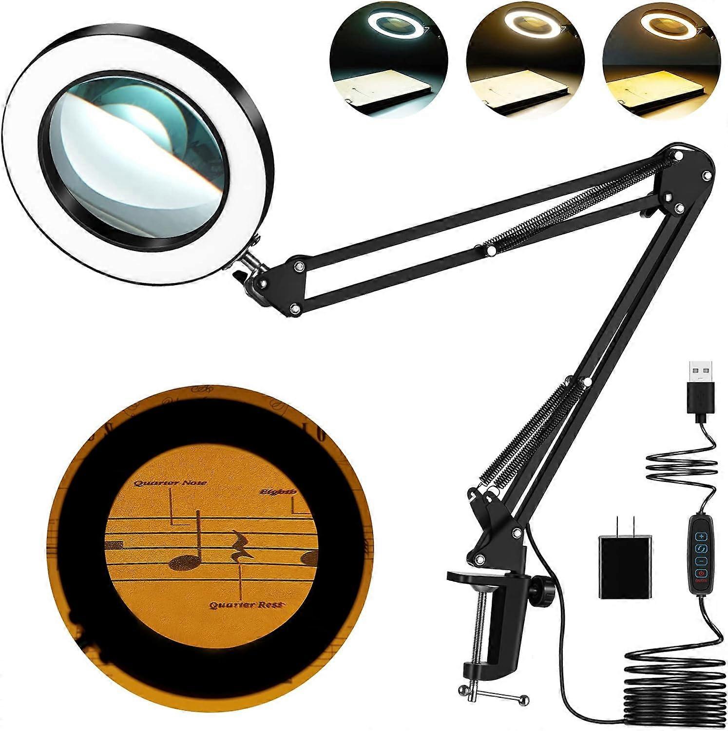 5x magnifying glass with light, magnifying glass with light magnifying light 3 colour modes stepless dimming