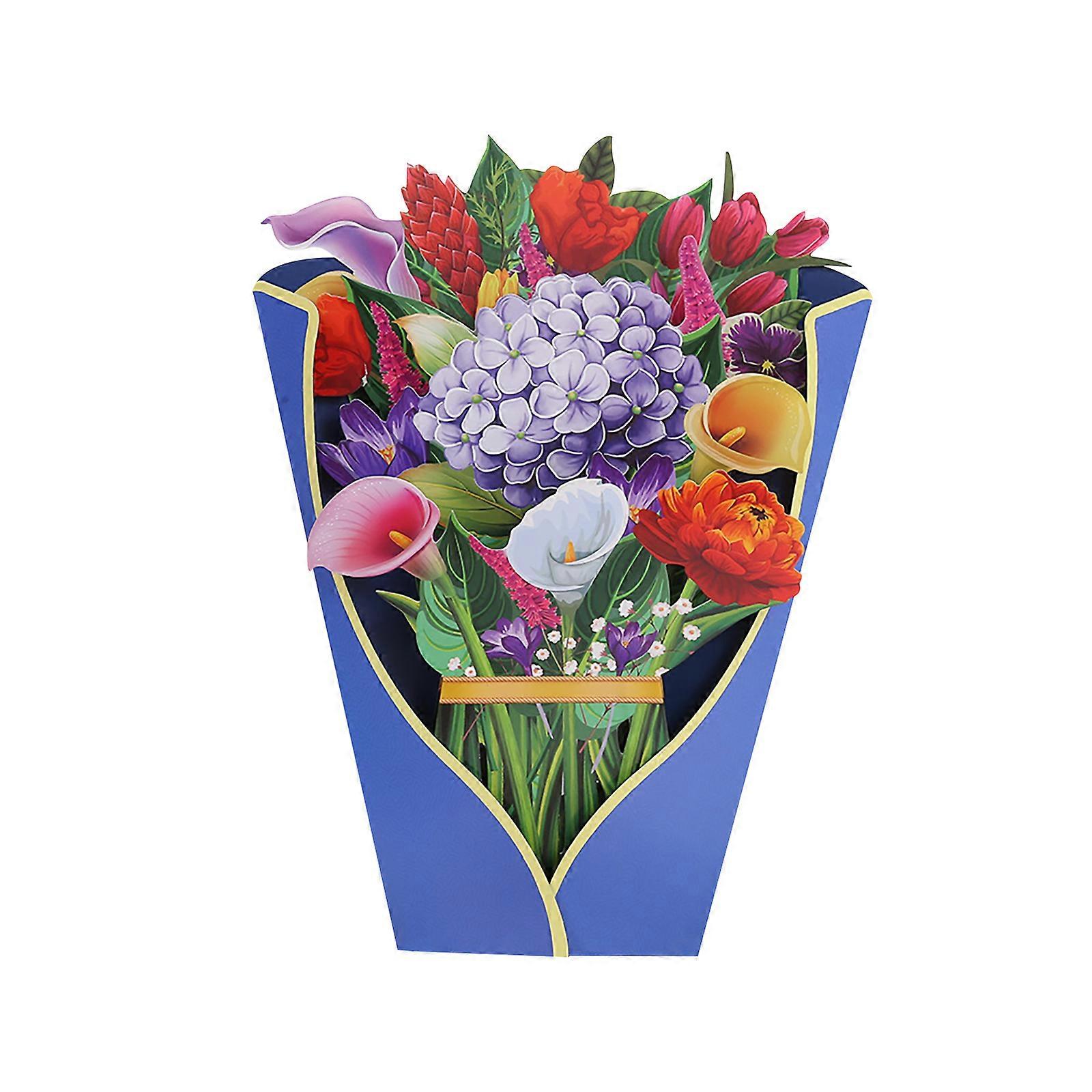 Tulip Lily Paper Greeting Gift Card Handmade Home Decor Git Multicolor Unique Creative Cards Flower