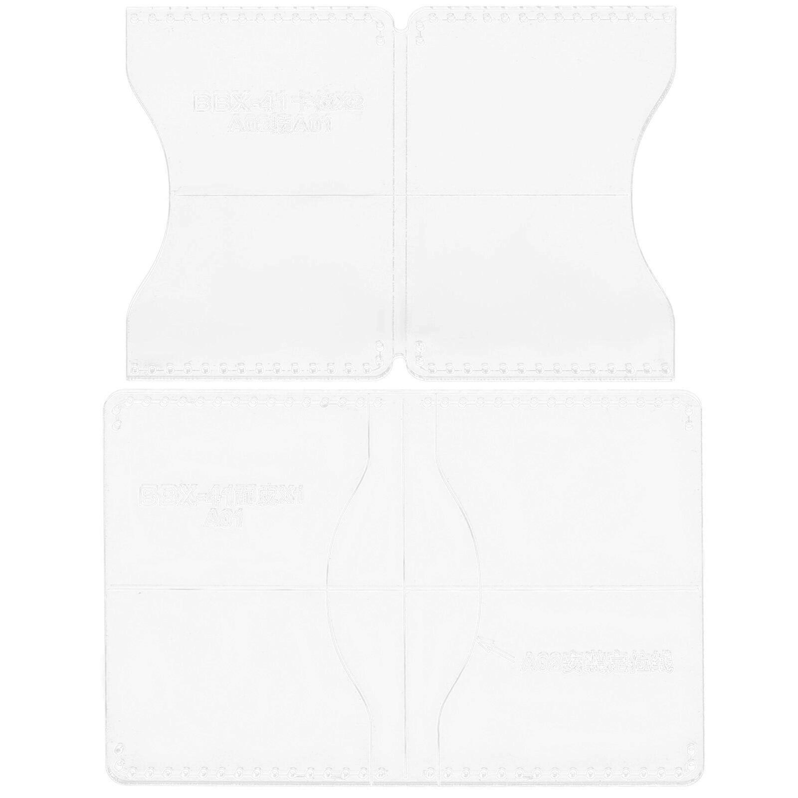 2Pcs Wallet Patterns Templates Wallet Production Templates DIY Purse Acrylic Stencils DIY Leather Tools
