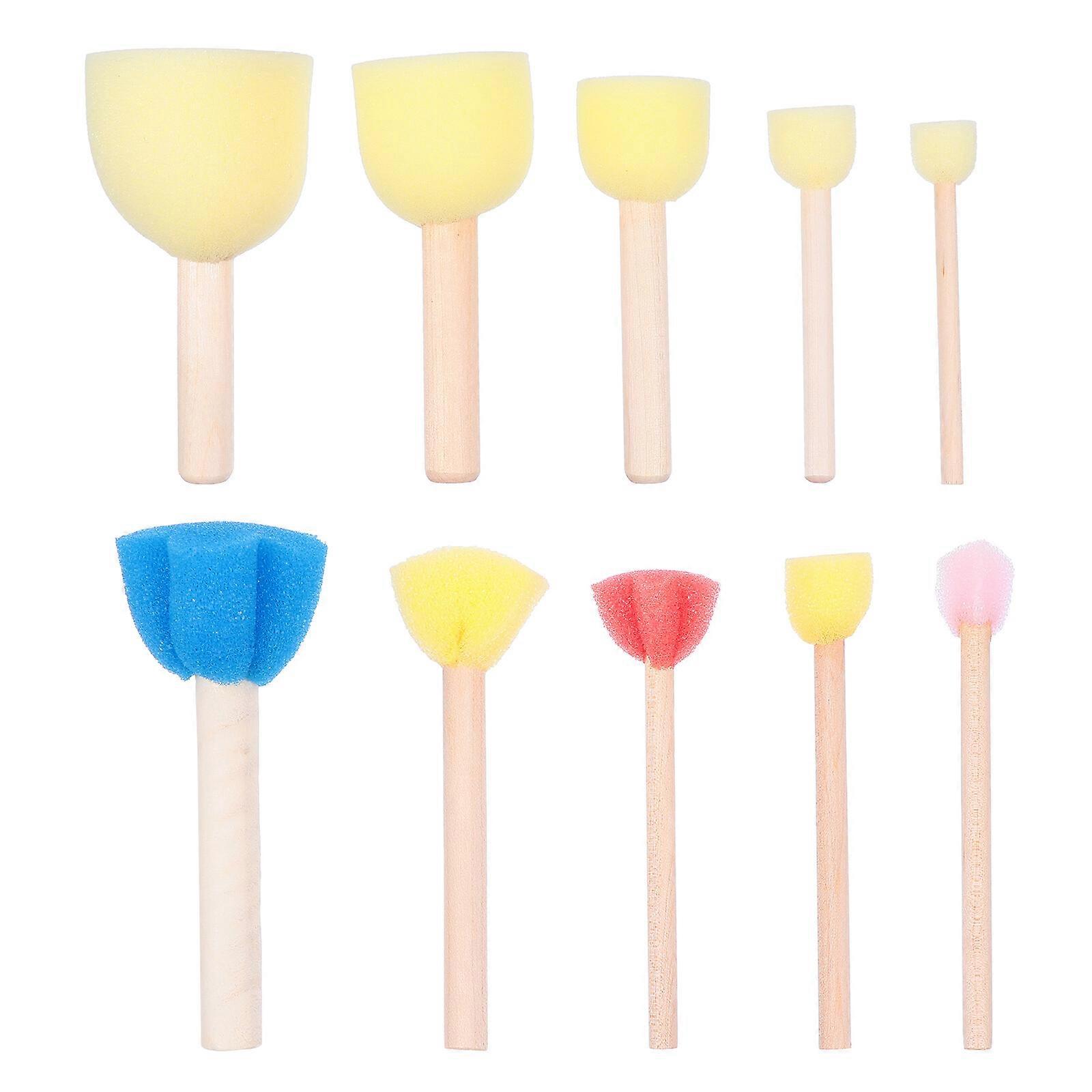 10pcs Round Paint Sponge Brushes Mini DIY Painting Sponge Random Type Color