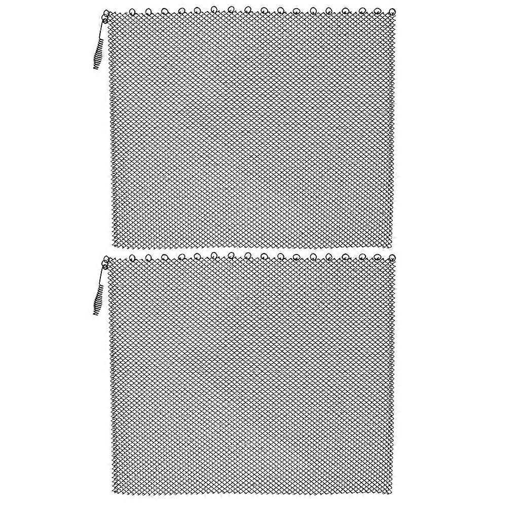 2pcs Fireplace Mesh Screen Curtains Fireplace Screen Panels with Handles