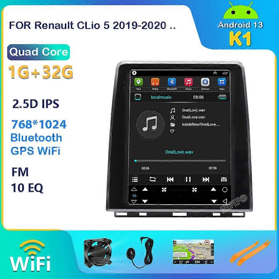 10.4 Inch IPS Vertical Screen Android 4 Core CPU Radio Video Nav GPS Navigation for Renault CLio 5 2019-2020 Car Player