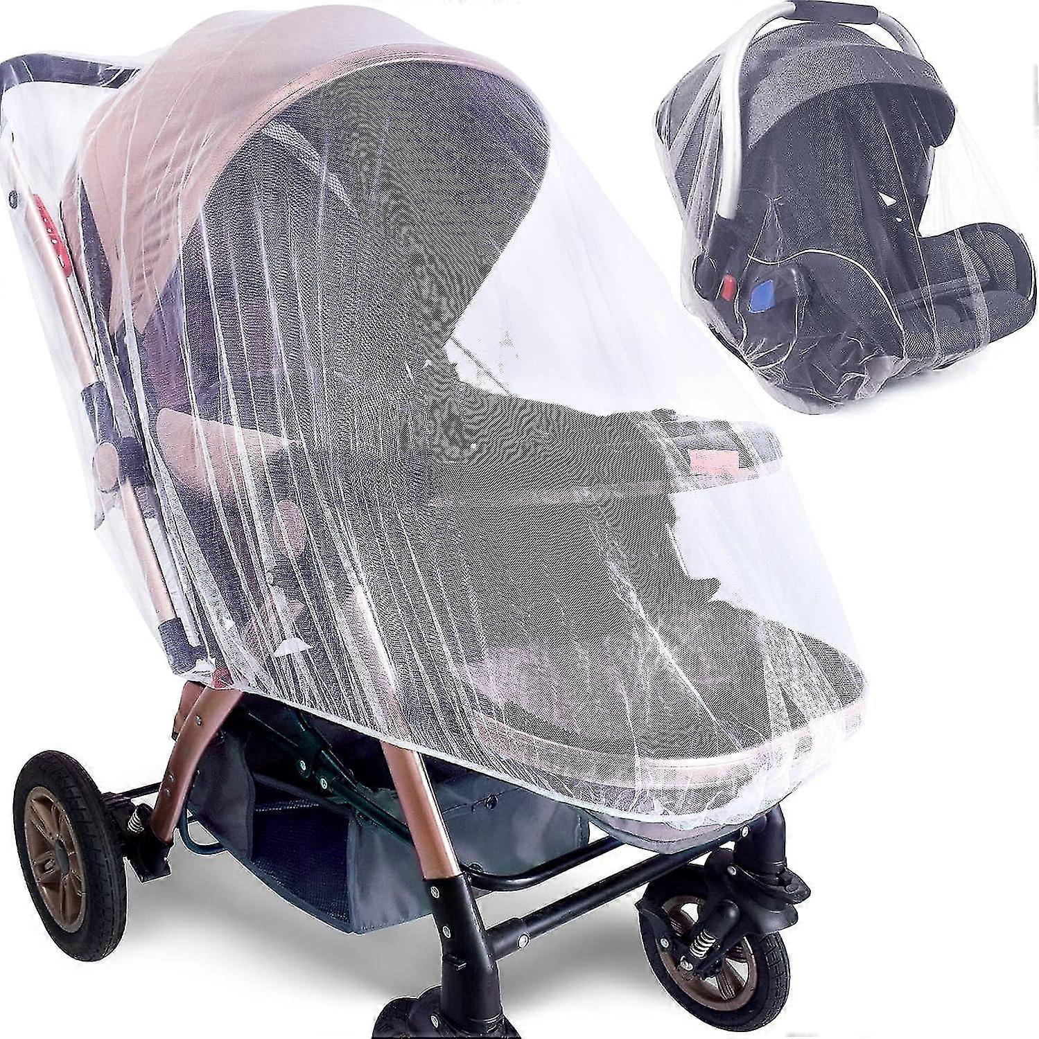 3 Pack Mosquito Net For Strollers, Car Seats, Portable, Durable And Long Lasting (white)