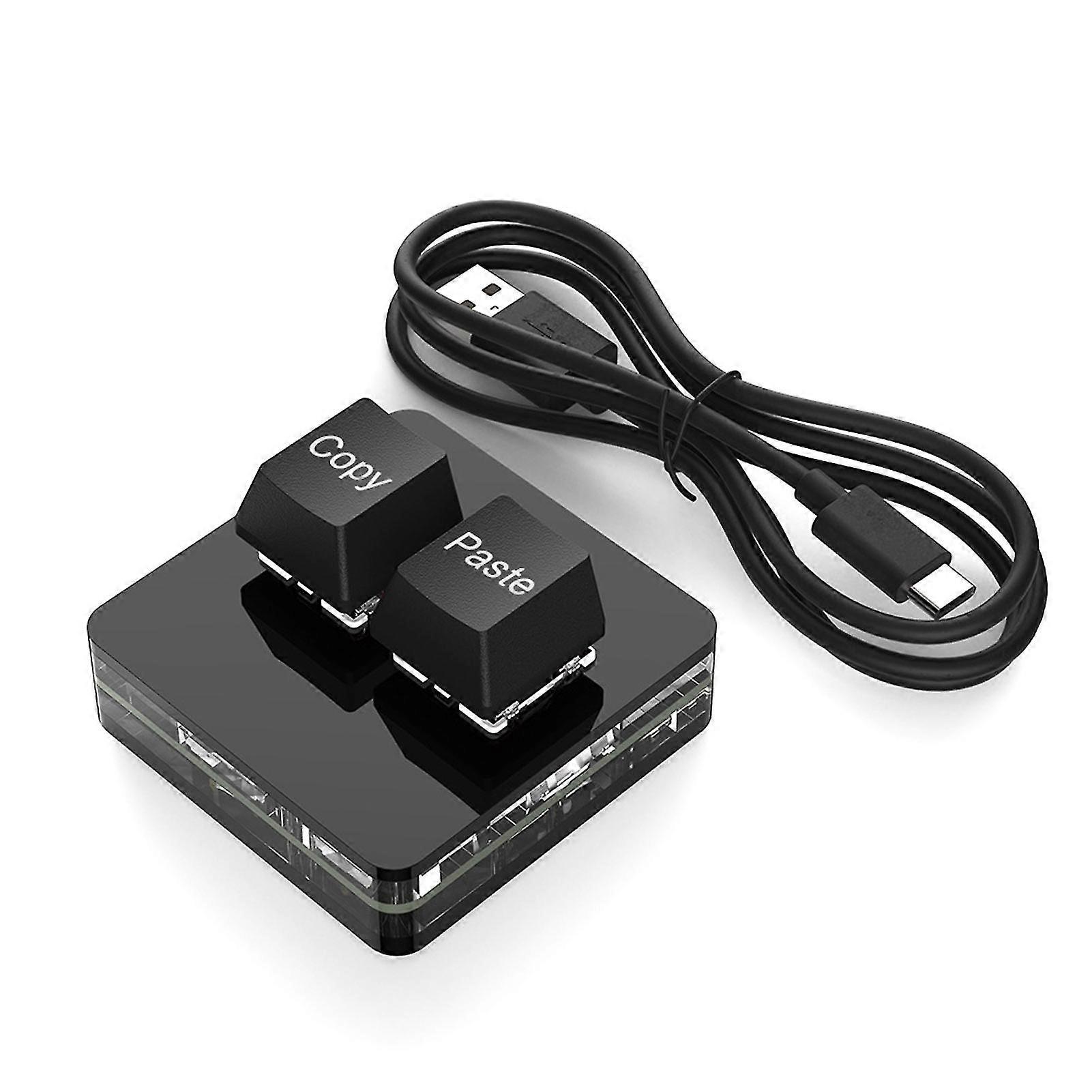 Wired External Copy & Paste Keyboard with Type-C Interface 2 Keys Hot Swappable Mechanical Switch Keyboard Shortcut XH