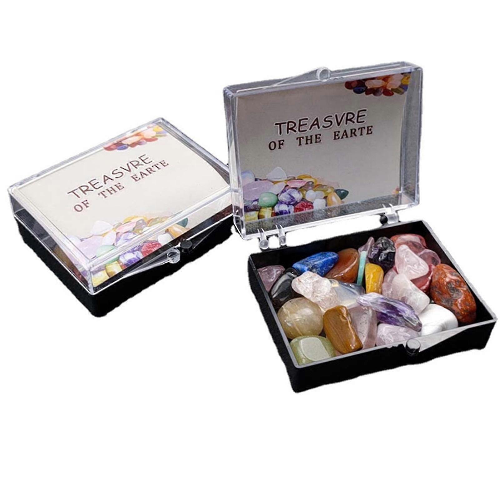 Polished Crystals Irregular Rock Assorted Stones With Storage Box Teaching Material