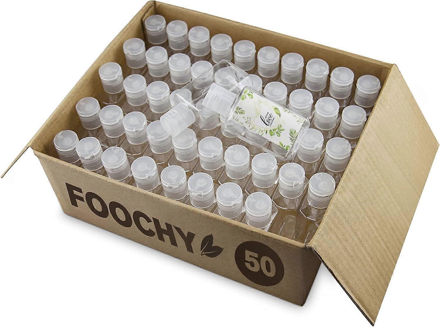 100 Pack 2oz Clear Empty Plastic Travel Bottles Bulk, Refillable Travel Size Containers with Flip Cap for Hand Sanitizer, Shampoo, Lotion, Baby Shower