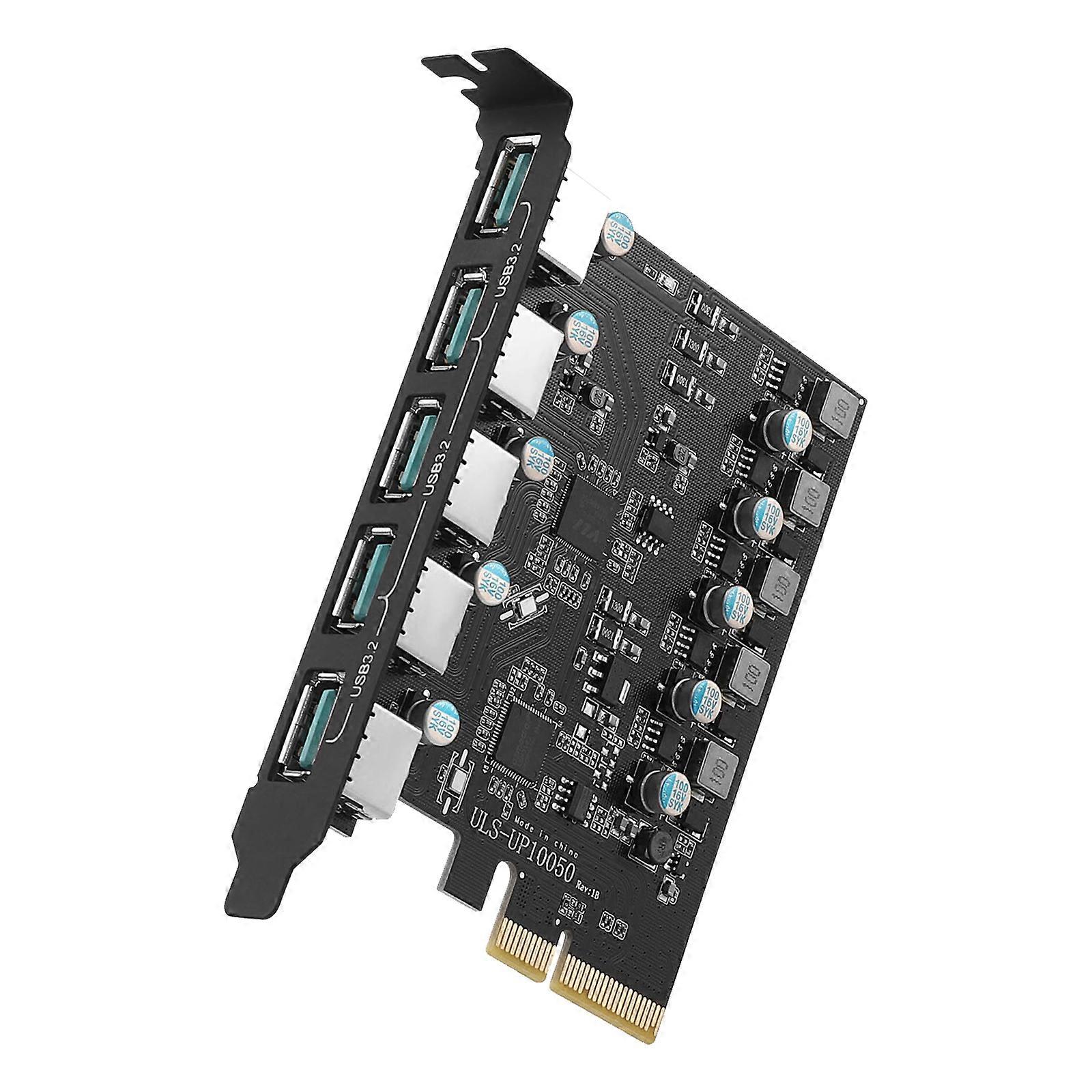 5 porturi USB PCIE Hub Adapter 3xUSB3.2 20Gbps Splitter pentru PC desktop universal