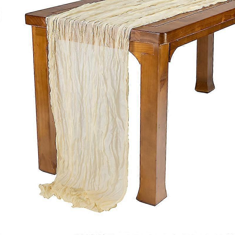 2pcs Burgundy Cheesecloth Table Runner For Table Decorations