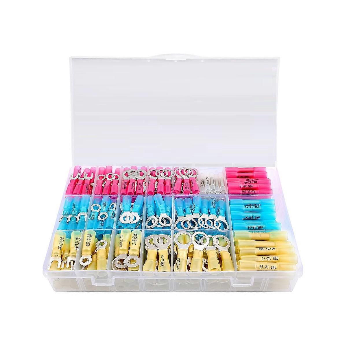 260PC Heat-Shrinkable -Marine Grade Heat-Shrinkable Butt Connector-Tin-Red-Copper Electrical Connec