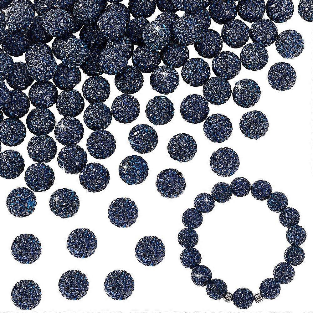 100Pcs Polymer Clay Rhinestone Beads Round Montana 12mm