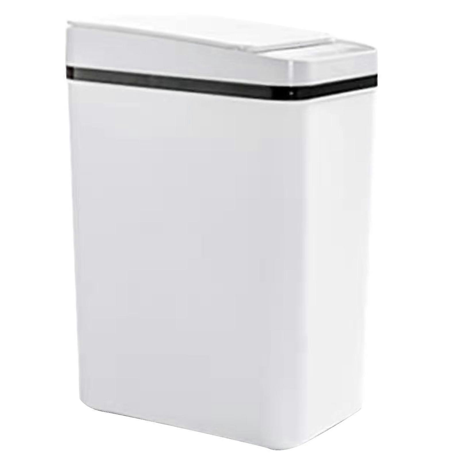 Smart Trash Can with Lid 360 Degrees Induction Automatic Opening Waterproof Contain Waste Light Touch Switch Mute Induction Waste Bin for Home QingHai