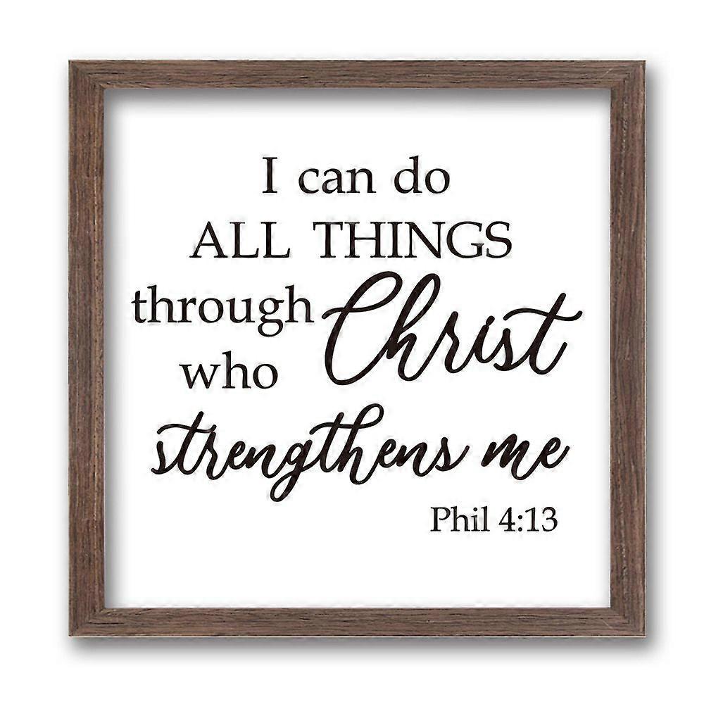 Chemical Fiber Oil Canvas Wall Art with Walnut Wood Photo Frames Canvas Print Wall Painting Home Decorations Square Word 300x300mm