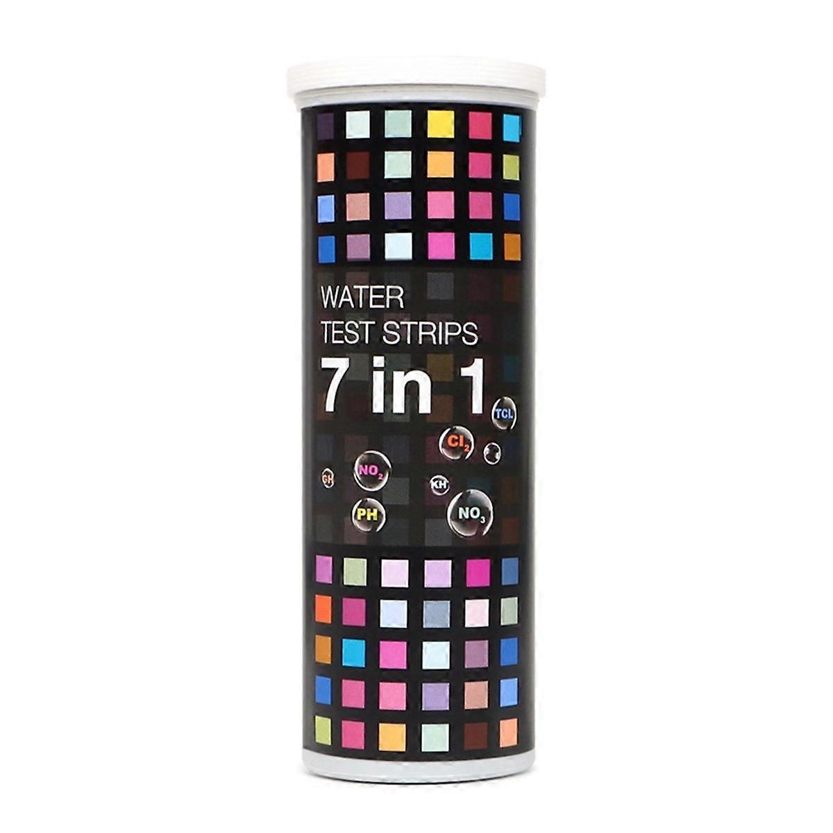 100pcs 7 in 1 PH Test Paper Multipurpose Chlorine/PH/Hardness Test Strips Fish Tanks Well Water Tes