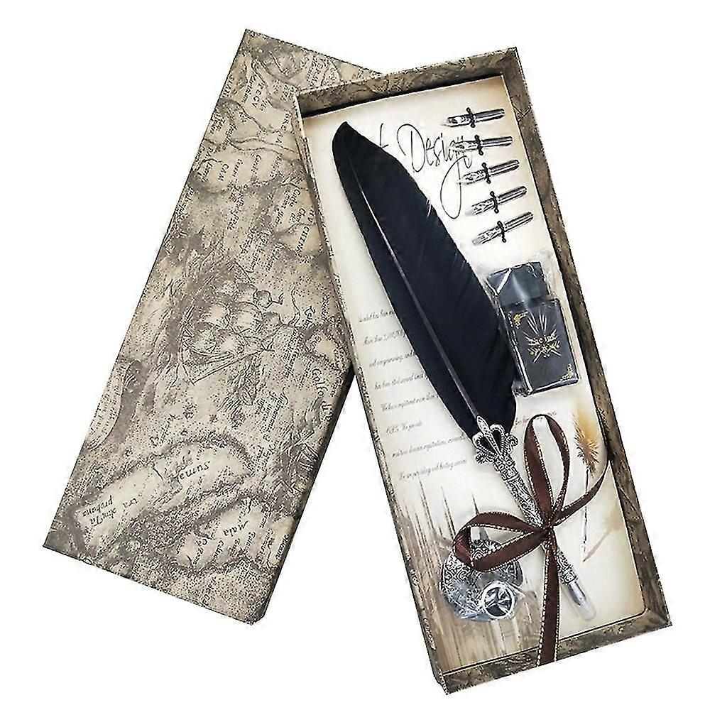 Antique Quill Feather Pen Set, Fountain Pen Set Writing Quill
