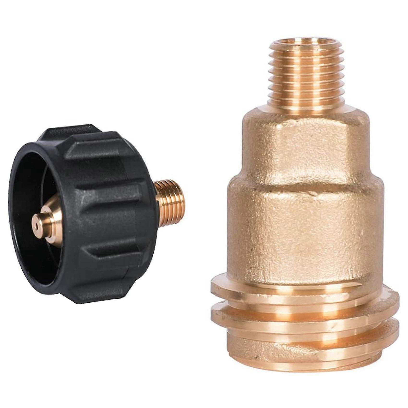 Qcc1 Nut Propane Gas Fitting Adapter, Brass Quick Connect Propane Adapter With 1/4 Inch Male Pipe T