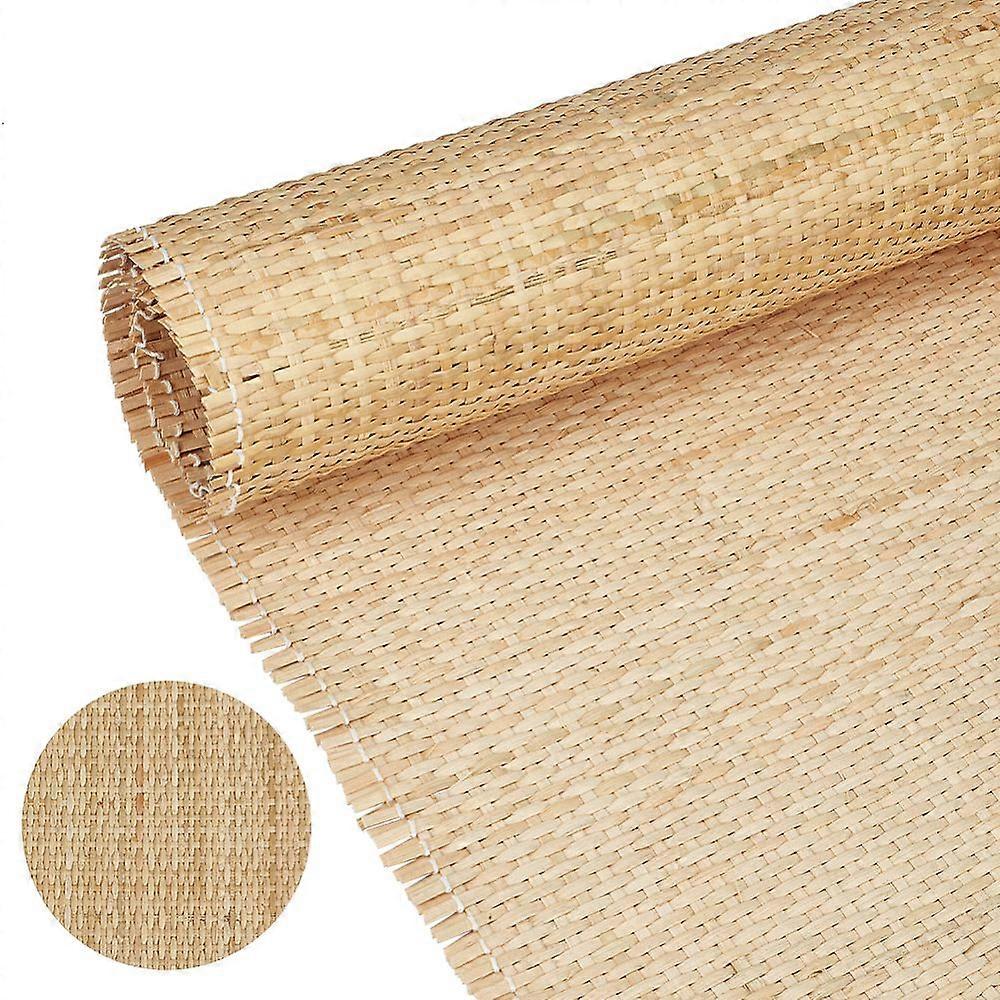 3.3 Feet Natural Rattan Cane Webbing Roll 15.7" Width Navajo White Close Woven Rattan Roll Woven Mesh Cane for Furniture Chair Cabinet Parlor Table 2m
