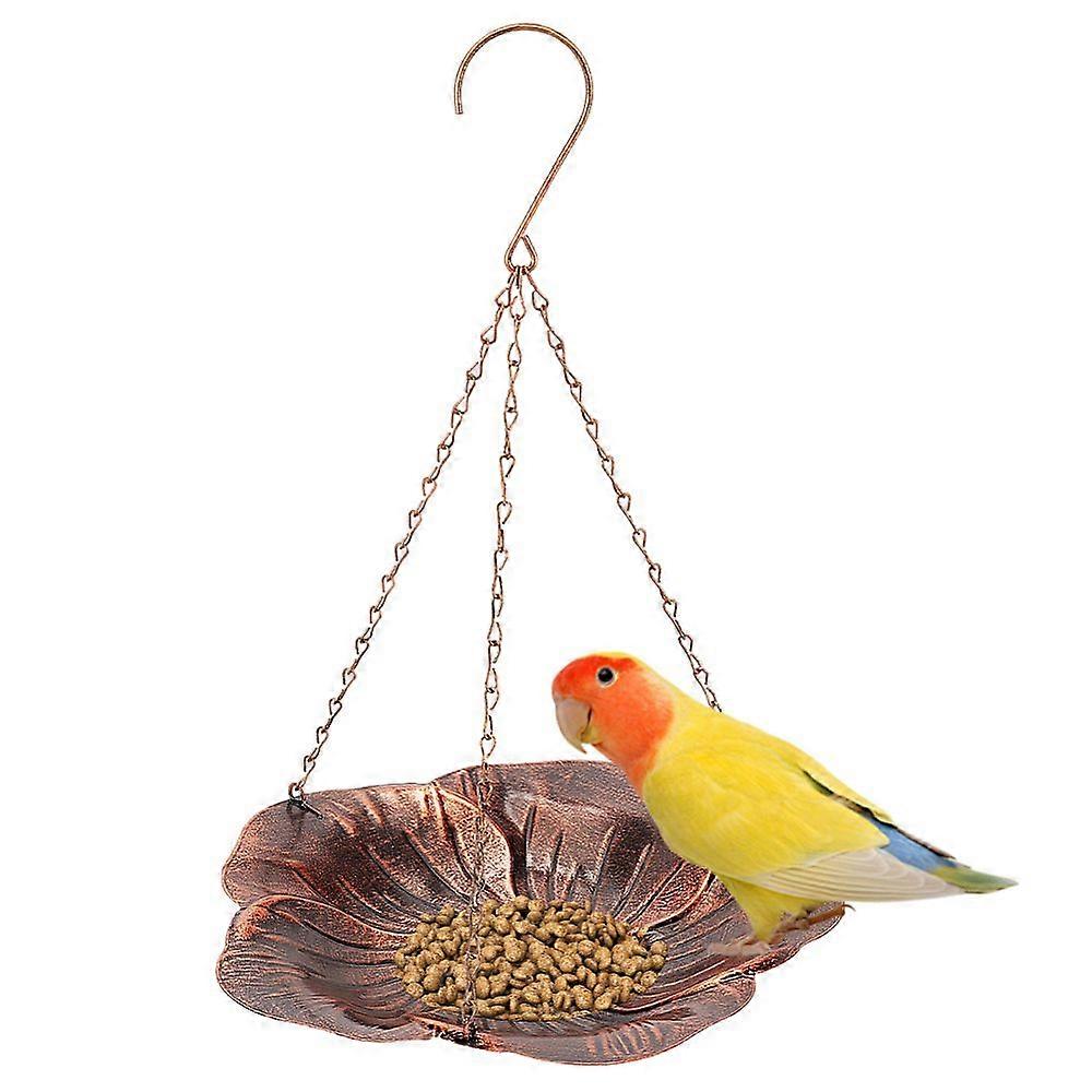 1pc Iron Outdoor Bird Feeder Red Copper 36.3cm
