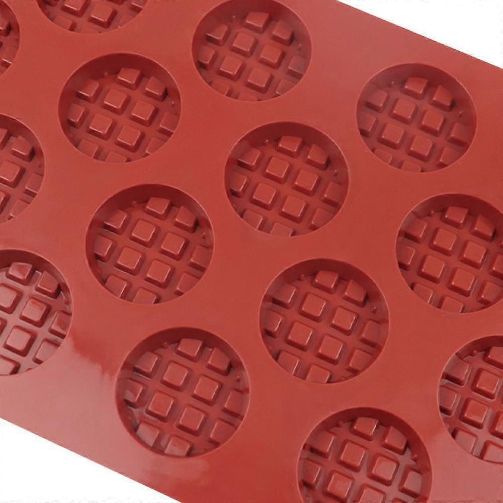Qeleg 18 Cavities Silicone Mini Round Waffle Mini Eggo Waffles,cookie, Chocolate, Candy and Gummy Mold-2 Pieces